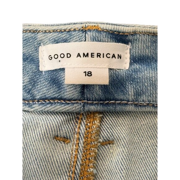 Good American Good Legs Skinny Jeans Mid-Rise Distressed Blue Womens Size 18 NEW - Picture 3 of 10
